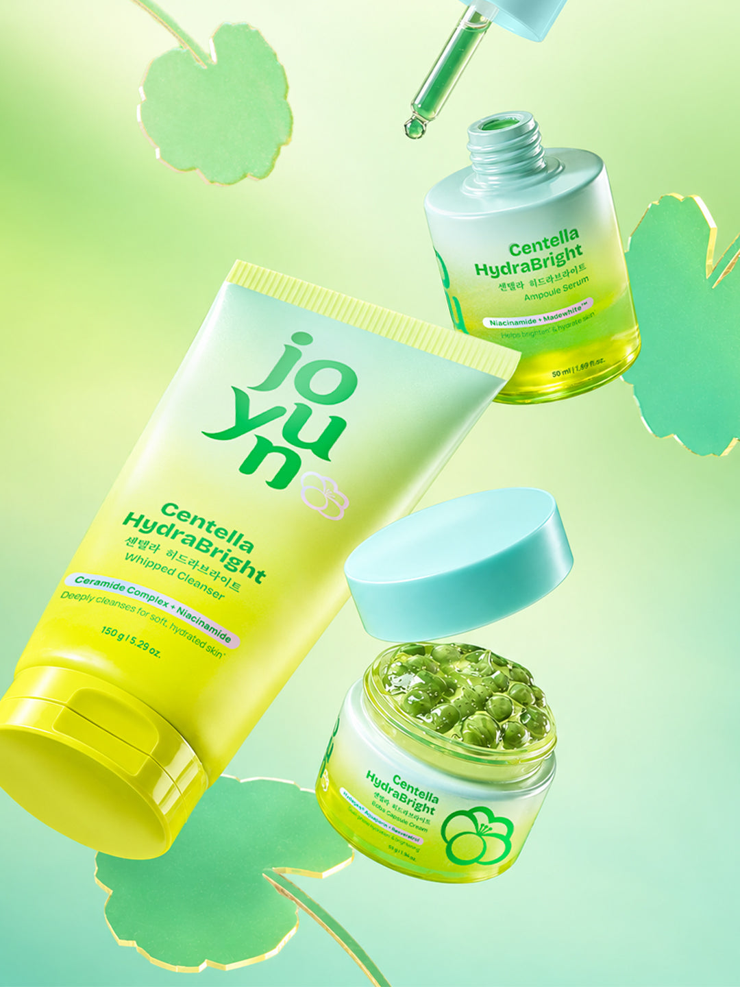 Centella Calm & Glow Set With Whipped Cleanser, Ampoule Serum & Boba Capsule Cream