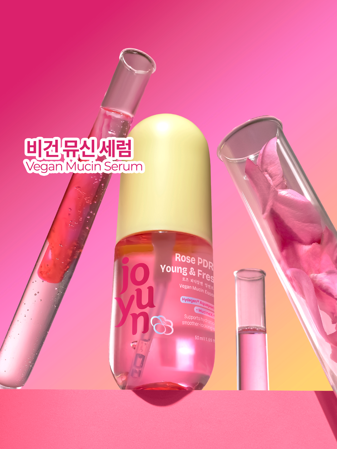 Rose PDRN Young & Fresh Vegan Mucin Essence Serum