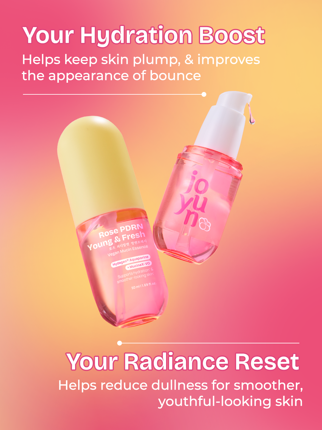 Rose PDRN Young & Fresh Vegan Mucin Essence Serum