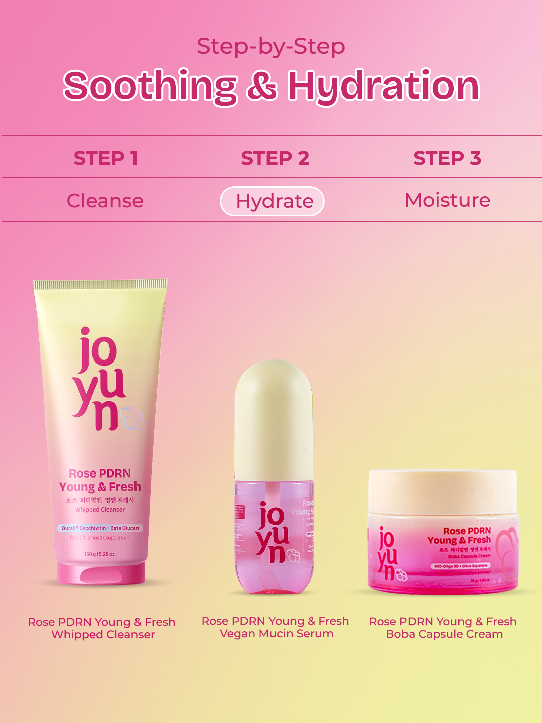 Rose PDRN Young & Fresh Vegan Mucin Essence Serum