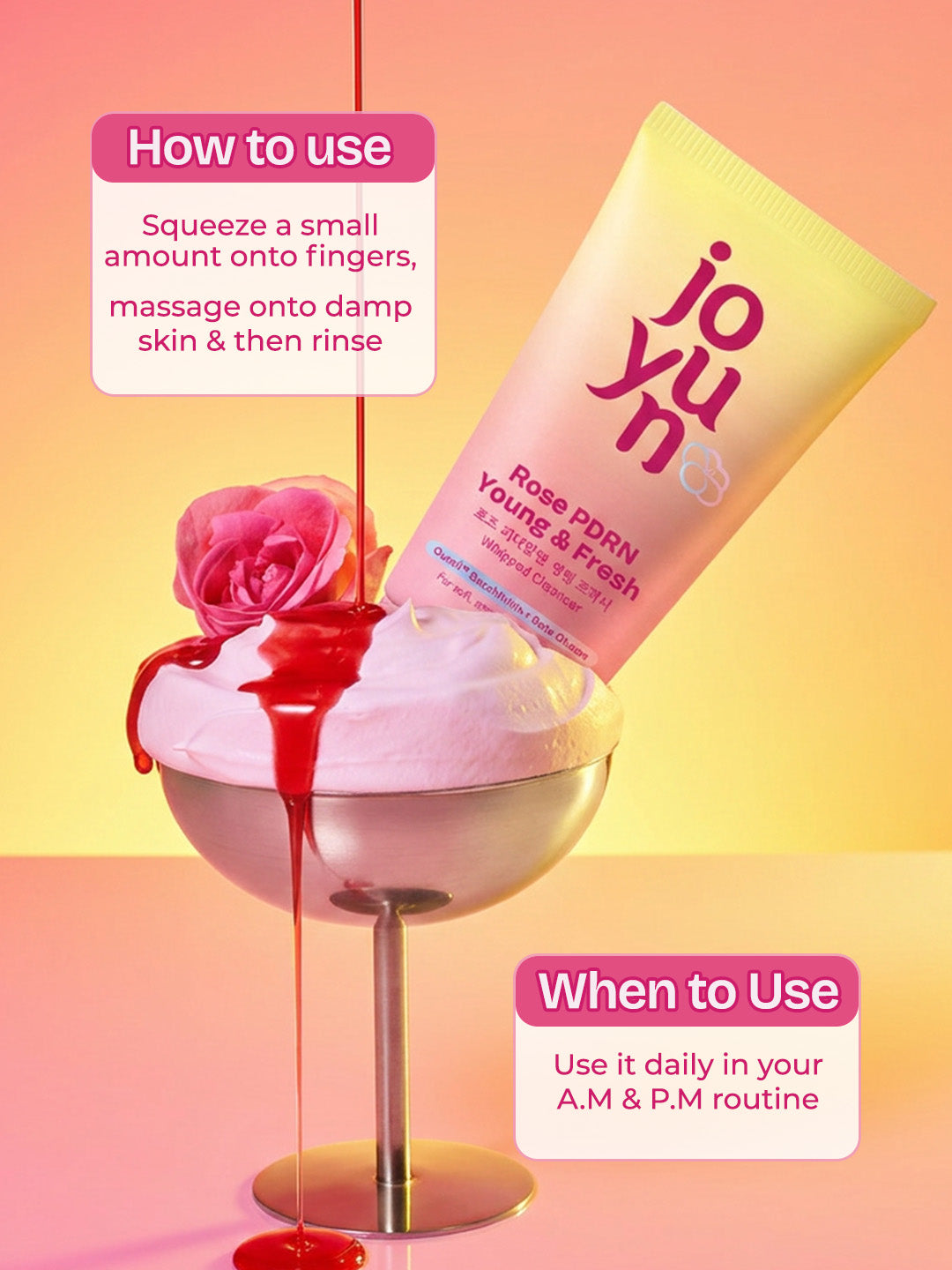 Rose PDRN Young & Fresh Whipped Cream Cleanser