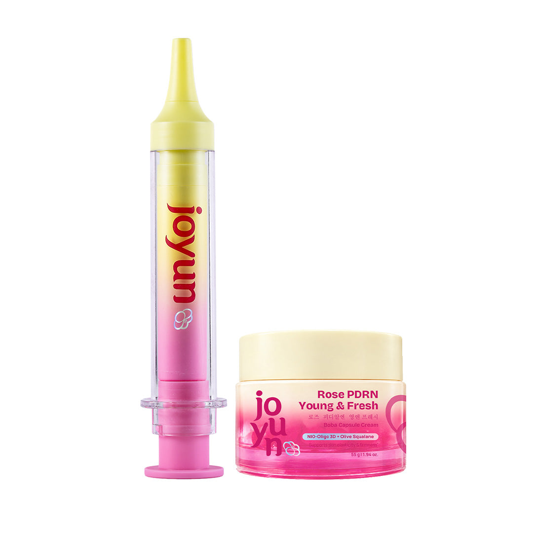 Rose PDRN YOUNG & FRESH Microneedle Serum (10ml) + Rose PDRN YOUNG & FRESH Boba Capsule Cream (55g)